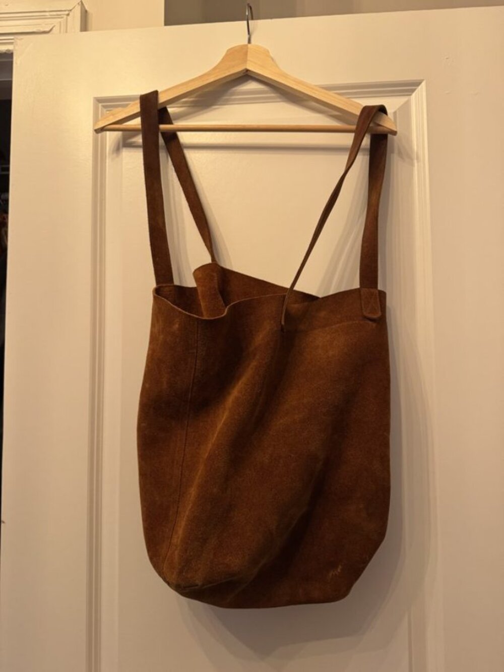 Nisolo Cognac Suede Tote Bag